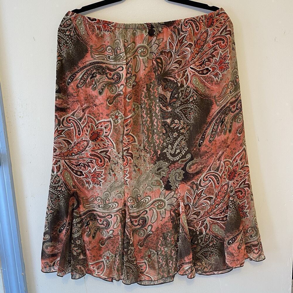 VTG Y2K Macy MidiSkirt PL Cottage Western Prairie Paisley Sheer Hippie Fairycore
